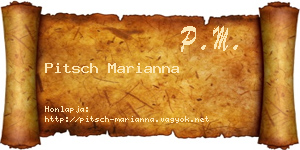 Pitsch Marianna névjegykártya